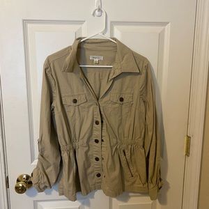 Tan Button-Up Cinch Jacket